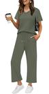 Conjunto de roupas esportivas WIHOLL de 2 peças em verde oliva XL