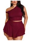Conjunto de roupas femininas Verdusa Plus Size Mesh Off Shoulder