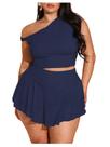Conjunto de roupas femininas Verdusa Plus Size Mesh Off Shoulder