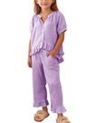 Conjunto de roupas Flygo Girls Gingham Cotton Purple (XS), 2 peças Conjunto de roupas Flygo Girls Gingham Cotton Purple (XS), 2 peças