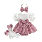 Conjunto de roupas Giraropa Newborn Baby Girl Smocked Bubble Romper