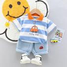 Conjunto de Roupas Infantil Verão - Camisa Polo e Shorts Jeans para Bebês Conjunto de Roupas Infantil Verão - Camisa Polo e Shorts Jeans para Bebês