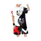 Conjunto De Roupas Infantis Com Estampa De Letras 3D Para Meninos, Camiseta De Manga Curta E Shorts,