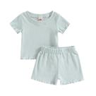 Conjunto de roupas Kupretty Toddler Baby Girl Ruffle Ribbed Knit Conjunto de roupas Kupretty Toddler Baby Girl Ruffle Ribbed Knit