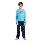 Conjunto de roupas Messi Boys de manga comprida e calça de moletom azul Conjunto de roupas Messi Boys de manga comprida e calça de moletom azul