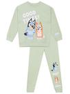 Conjunto de roupas: moletom e calça Bluey para meninos de 8 anos, verdes