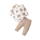 Conjunto De Roupas Para Bebê Menino Recém-Nascido 0-9 Meses 4 Peças Com Estampa De Urso, Body,