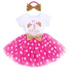 Conjunto de roupas para bebês, 1º, 2º, terceiro aniversário, roupa de festa 3T