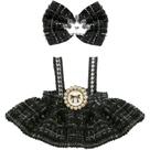 Conjunto de roupas para boneca LABUBU de 17 cm (sem boneca) vestido e gravata borboleta