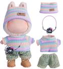 Conjunto de roupas para bonecas Ariker, feito à mão em crochê para Labubu, 17 cm