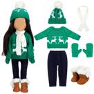 Conjunto de roupas para bonecas Bencailor, suéteres de Natal de 18", chapéu e botas