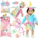 Conjunto de roupas para bonecas e sacos de dormir XFEYUE American de 18 polegadas