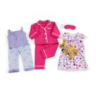 Conjunto de roupas para bonecas Emily Rose Cozy Pijamas Set Sleep Set de 18 polegadas