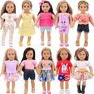 Conjunto de roupas para bonecas K.T. Fancy American, 10 conjuntos de bonecas de 18 polegadas