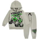 Conjunto de roupas para meninos, moletom com capuz e calças de corrida Monster Jam