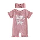 Conjunto de roupas Polinkety Newborn Baby Girl Romper rosa 3-6 meses