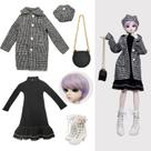 Conjunto de roupas Proudoll 1/3 BJD Doll feito à mão em preto e branco