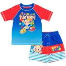 Conjunto de roupas Rash Guard e calções de banho CocoMelon JJ Baby Boy Conjunto de roupas Rash Guard e calções de banho CocoMelon JJ Baby Boy