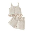 Conjunto de roupas Rourufy Toddler Baby Girl, camiseta, shorts 18-24M