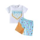 Conjunto de roupas Saliuentm Toddler Boy Ice Cream Baseball Print Conjunto de roupas Saliuentm Toddler Boy Ice Cream Baseball Print
