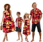 Conjunto de roupas SANGTREE Family Matching Hawaiian Outfits Red Conjunto de roupas SANGTREE Family Matching Hawaiian Outfits Red