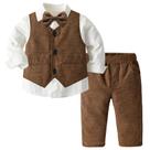 Conjunto de roupas SANGTREE para bebês de 7 a 8 anos, marrom, 4 peças
