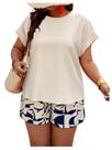 Conjunto de roupas SOLY HUX, blusa e shorts femininos plus size