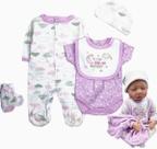Conjunto de roupas TatuDoll Reborn Baby Girl de 22 polegadas com acessórios