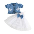 Conjunto de roupas: vestido de tule Partclots com jaqueta jeans de 12 a 18 meses
