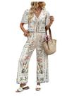 Conjunto de roupas WDIRARA, calças femininas Boho Floral Palazzo, damasco