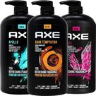 Conjunto de sabonete líquido AXE para homens Dark Temptation, Apollo & Excite 1L