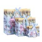 Conjunto de sacola de presente, lindo papelão de animais de desenho animado com alça de corda Conjunto de sacola de presente, lindo papelão de animais de desenho animado com alça de corda