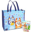 Conjunto de sacolas Bluey 37x14x33 cm com pacote de adesivos