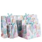 Conjunto de sacolas de presente, cartolina minimalista, alça, sacolas de compras, 5 unidades Conjunto de sacolas de presente, cartolina minimalista, alça, sacolas de compras, 5 unidades