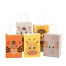 Conjunto de sacolas de presente Cartoon Giraffe Kraft Paper 15x8x21cm 10 unidades