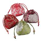 Conjunto de sacolas de presente com cordão de brocado vintage para joias, 4 peças Conjunto de sacolas de presente com cordão de brocado vintage para joias, 4 peças