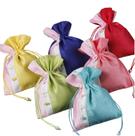 Conjunto de sacolas de presente coreano de cetim colorido com cordão, 10 unidades Conjunto de sacolas de presente coreano de cetim colorido com cordão, 10 unidades