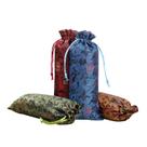 Conjunto de sacolas de presente de brocado de cetim com padrão de caligrafia 8x19cm