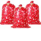 Conjunto de sacolas de presente de Natal extra grandes, 3 peças de sacolas de PE