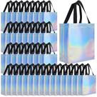 Conjunto de sacolas de presente Eccliy de 80 peças, sacola reutilizável brilhante com alças, sacolas de compras para casamento, Halloween, Ação de Graças e Natal (média, arco-íris)