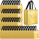 Conjunto de sacolas de presente Eccliy de 80 peças, sacola reutilizável brilhante com alças Sacolas de compras para casamento, Halloween, Ação de Graças e Natal (média, dourada com alças pretas)