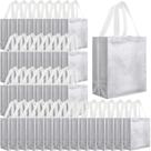 Conjunto de sacolas de presente Eccliy de 80 peças, sacola reutilizável brilhante com alças, sacolas de compras para casamento, Halloween, Ação de Graças e Natal (média, prateada)