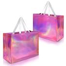 Conjunto de sacolas de presente Nush Nush Extra Large Holográfico Rosa x12