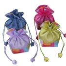 Conjunto de sacolas de presente, tecido étnico de retalhos, 10 peças 8,5 cm x 8,5 cm x 17 cm