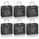 Conjunto de sacolas de presente Tudomro Funny Black reutilizável 12 unidades 25x23x10cm