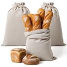 Conjunto de sacos de pão Ouligay Linen Drawstring Sourdough, pacote com 2 unidades Conjunto de sacos de pão Ouligay Linen Drawstring Sourdough, pacote com 2 unidades