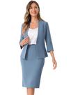 Conjunto de saia Allegra K Business para mulheres G-Small, cinza, azul