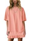 Conjunto de saia de duas peças Panadila Casual para mulheres (Coral, XS)