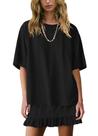 Conjunto de saia de duas peças Panadila feminino casual preto tamanho GG