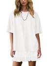 Conjunto de saia de duas peças Panadila para mulheres casuais, creme, branco